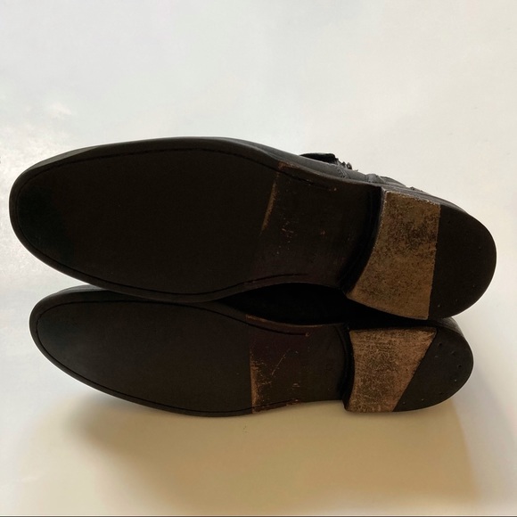 Zara Lace Up Boots Black Side Zip Size EU 43 US 10 - Picture 2 of 5